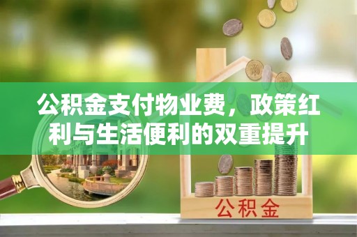 兴隆公积金支付物业费，政策红利与生活便利的双重提升